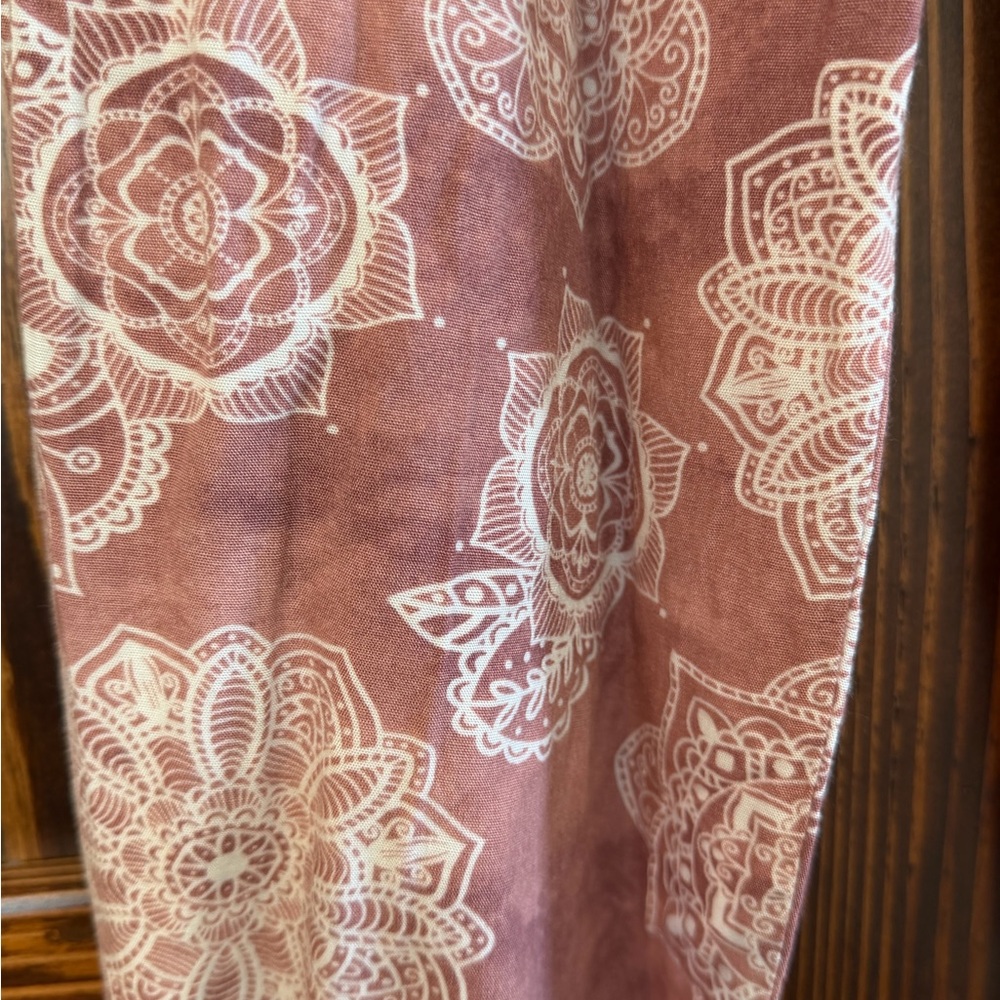 Lotus and Luna Pink/mauve Patterned Wide Leg Pants Petite Small - Picture 3 of 6